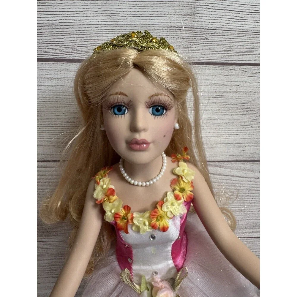 16” Porcelain Doll Ballerina Doll With Stand  NWOB